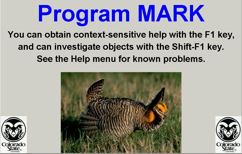 Program MARK splash window